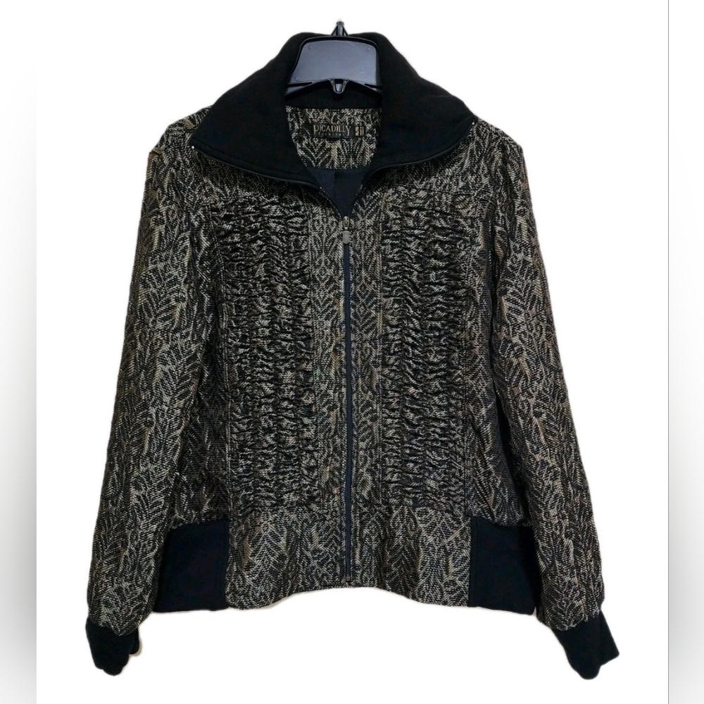 PICADILLY women's size XL Textured Geometric Full Zip Canadian‎ Jacket